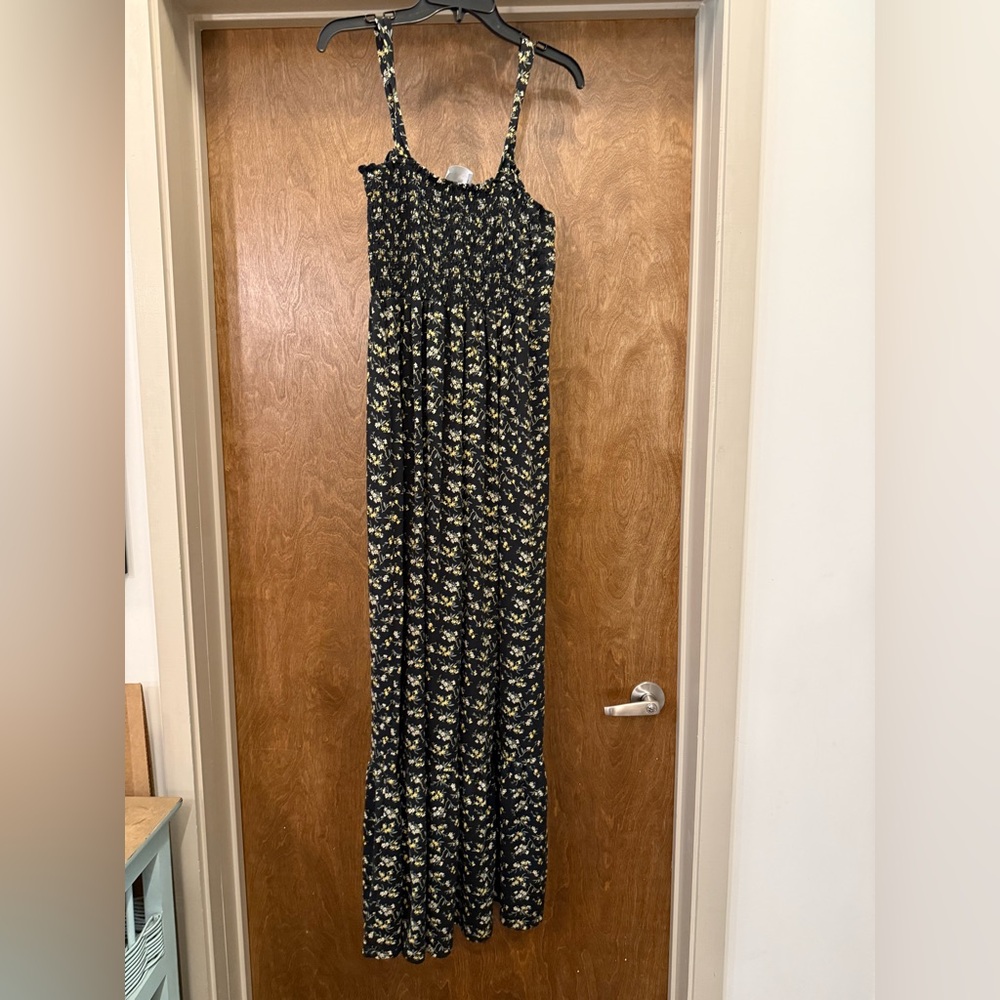 French Grey Black and Yellow Sleeveless Sundress